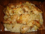 Курица порционная с рисом, запеченные в духовке